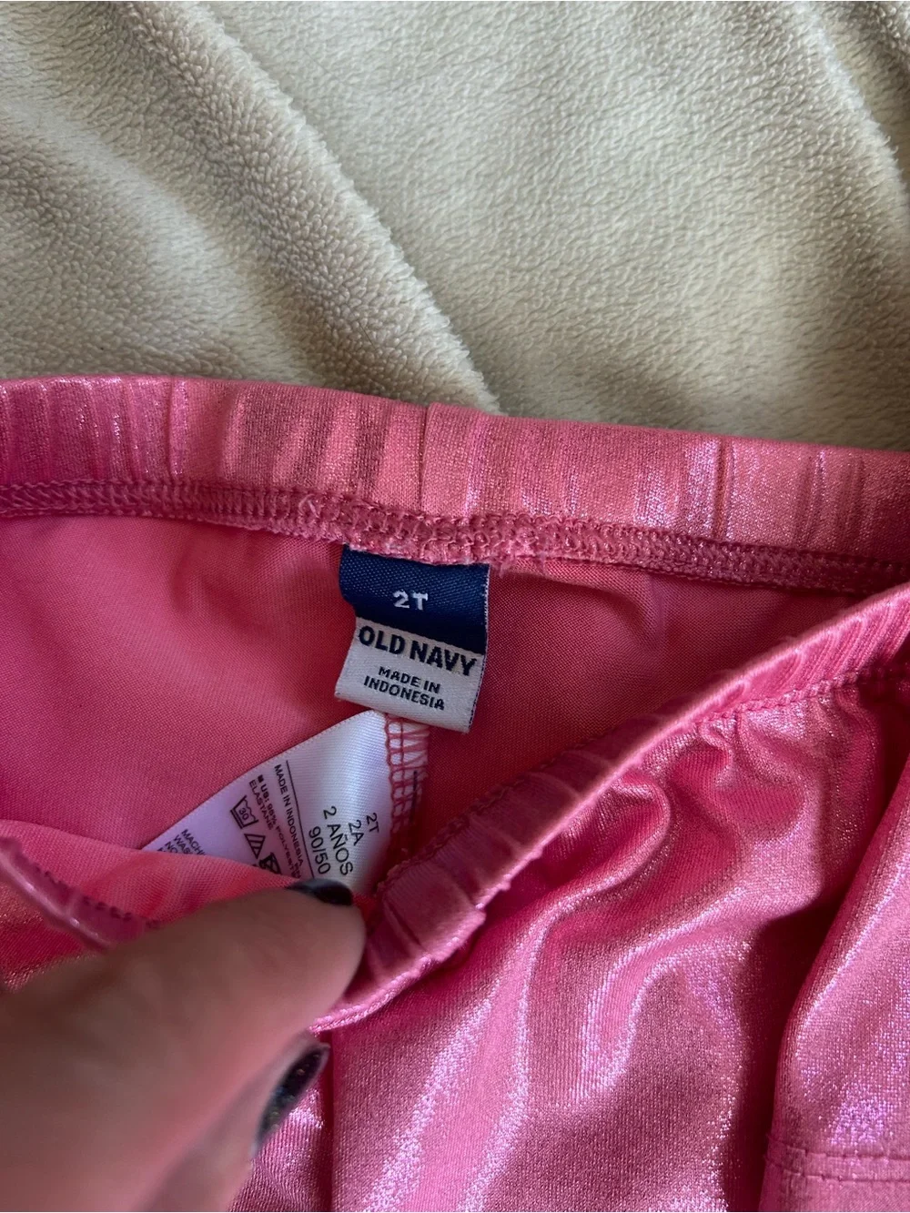 Old Navy Shiny Metallic Pink Kids Biker Shorts Duo 2T